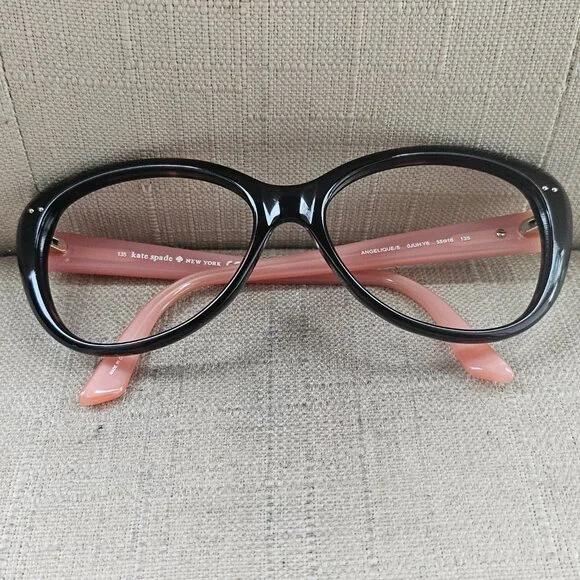 Kate Spade Women Eyeglasses Angelique Dark Havana/Pink Cat Eye Frame only - Picture 6 of 16